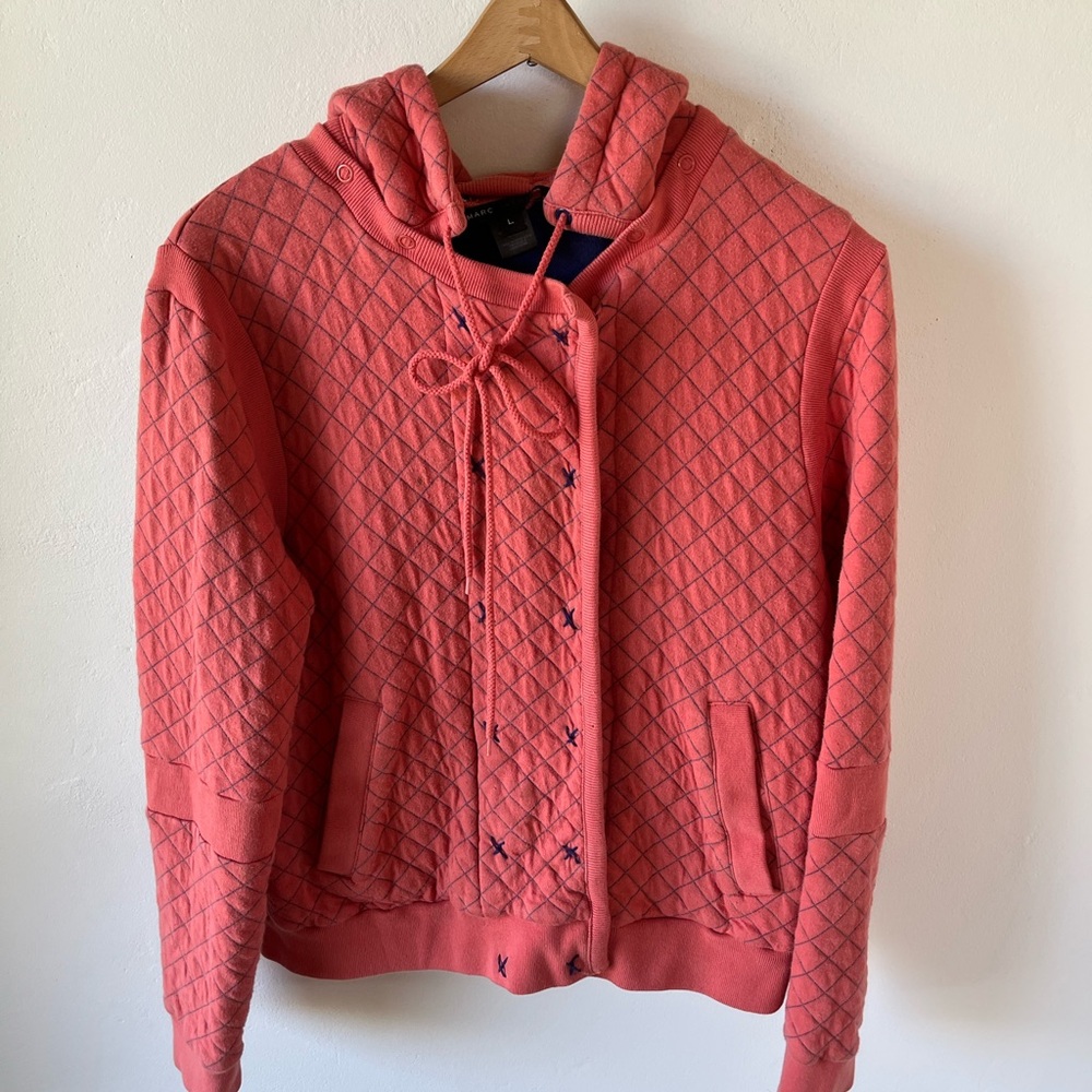 Women’s Marc Jacob’s Quilted Coral Hoodie Size Large